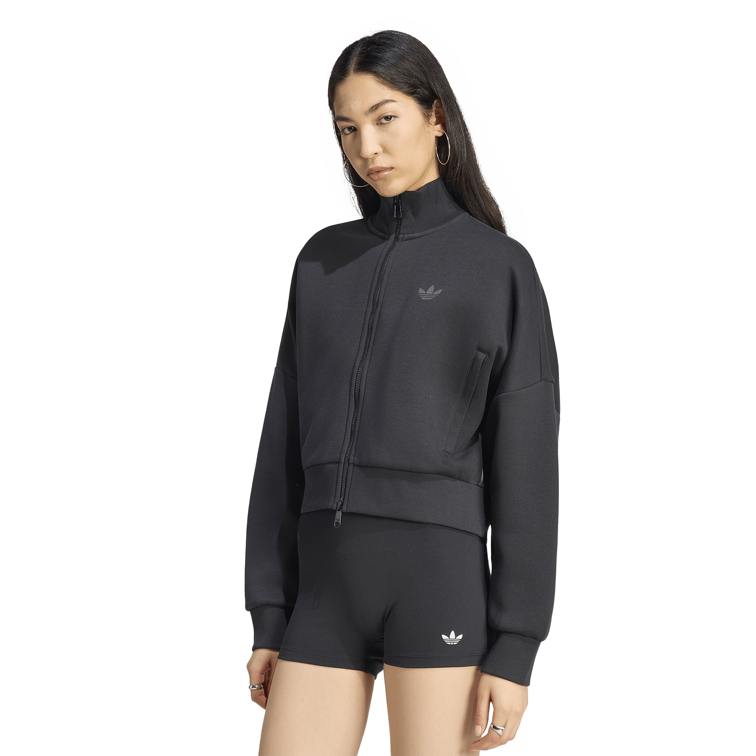 adidas Spacer Track Top - Women's - Black/Black Reflective/Night Grey