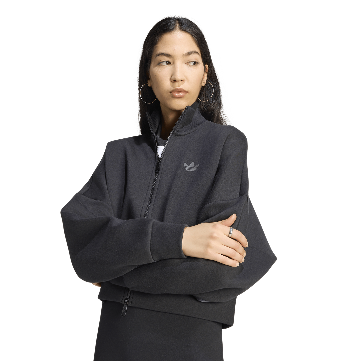 adidas Spacer Track Top - Women's - Black/Black Reflective/Night Grey