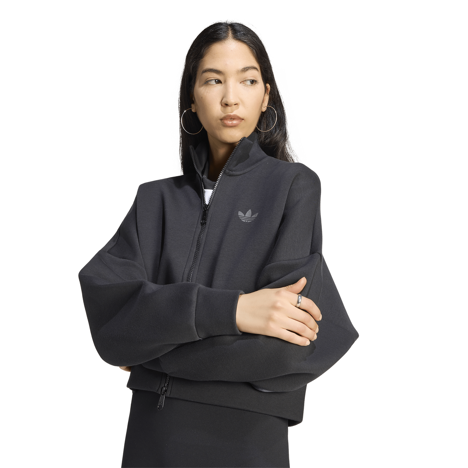 adidas Spacer Track Top - Women's - Black/Black Reflective/Night Grey
