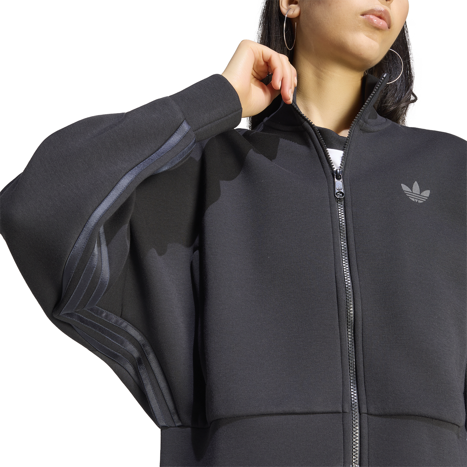 adidas Spacer Track Top - Women's - Black/Black Reflective/Night Grey