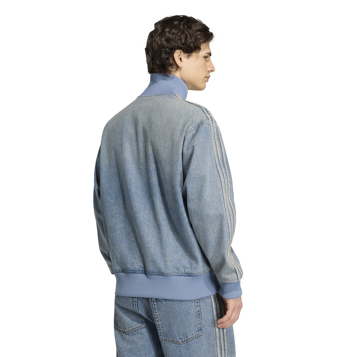 adidas Originals Adicolor Denim Firebird Track Top - Men's - Worn Blue Denim