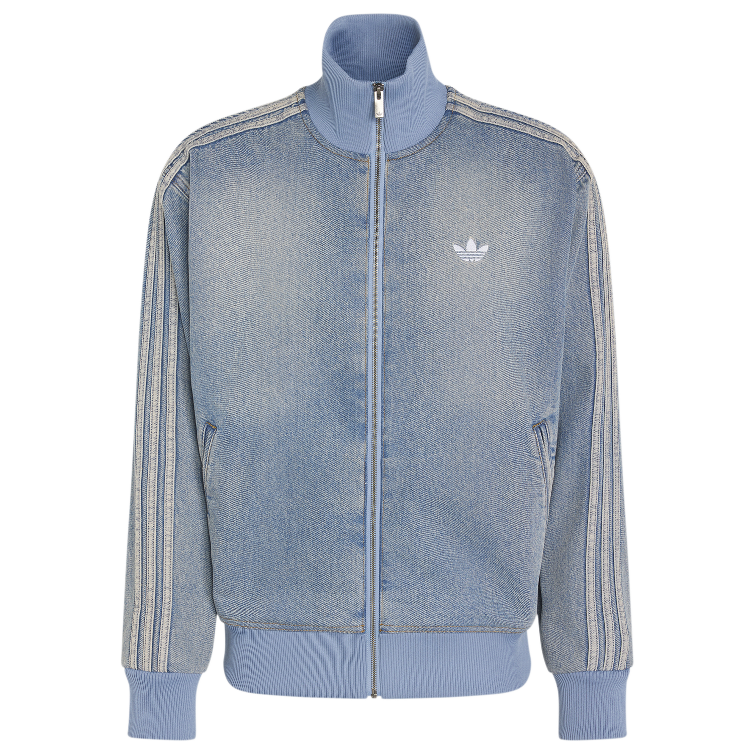 adidas Originals Adicolor Denim Firebird Track Top - Men's - Worn Blue Denim