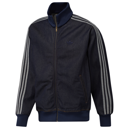 adidas Denim Firebird Track Top - Men's - Indigo Denim/Grey