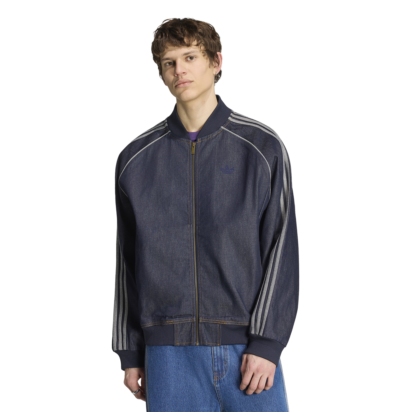adidas Originals SST Adicolor Denim Track Top - Men's - White/Indigo