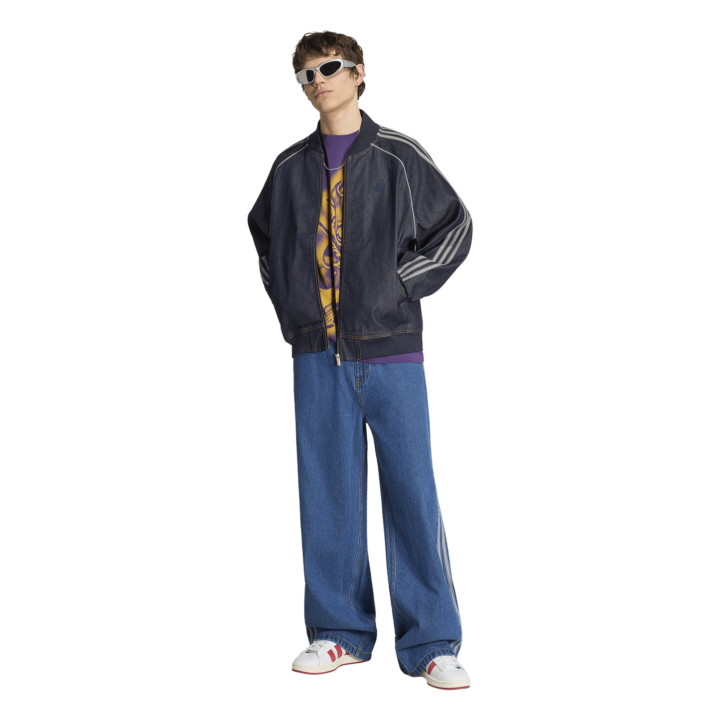 adidas Originals SST Adicolor Denim Track Top - Men's - White/Indigo