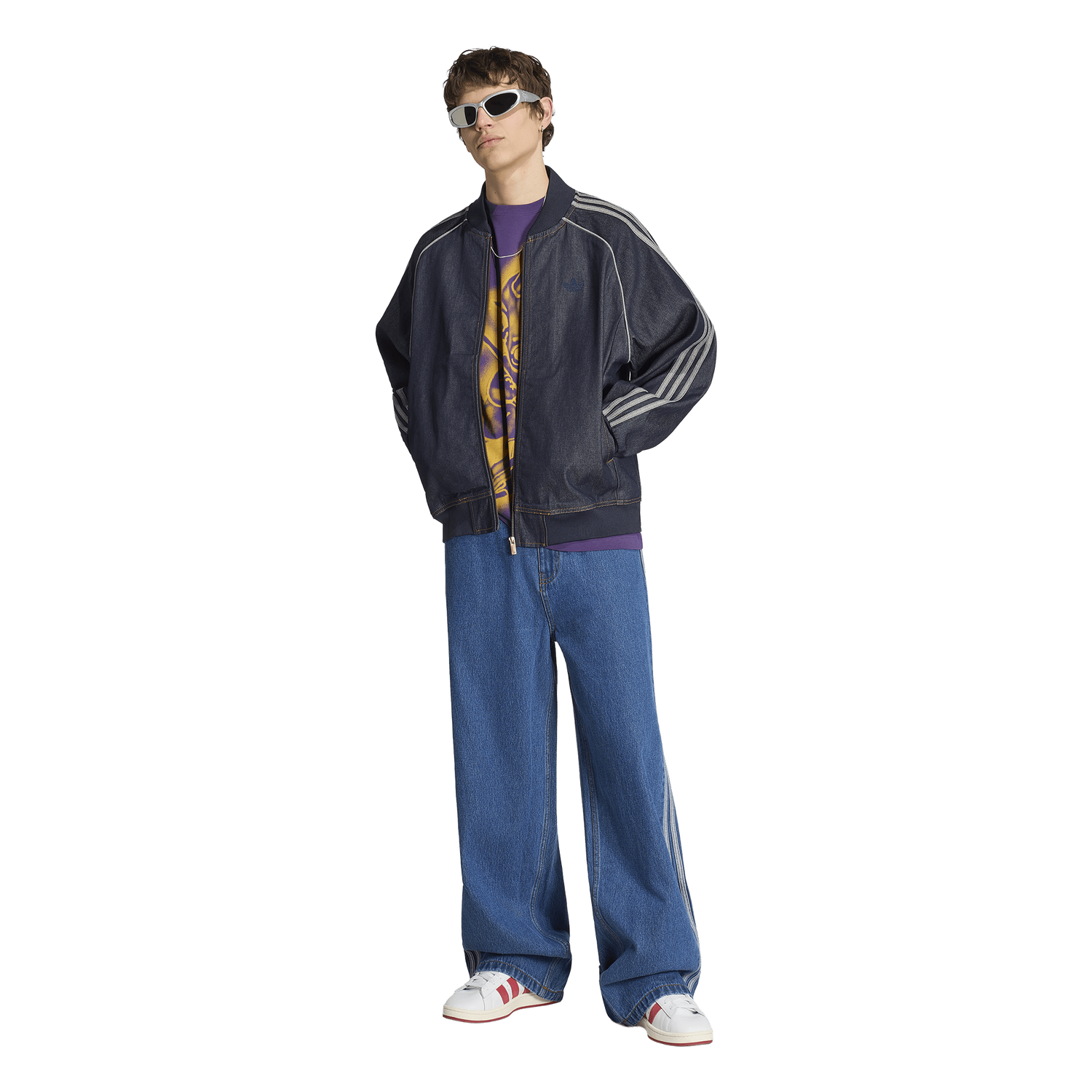 adidas Originals SST Adicolor Denim Track Top - Men's - White/Indigo