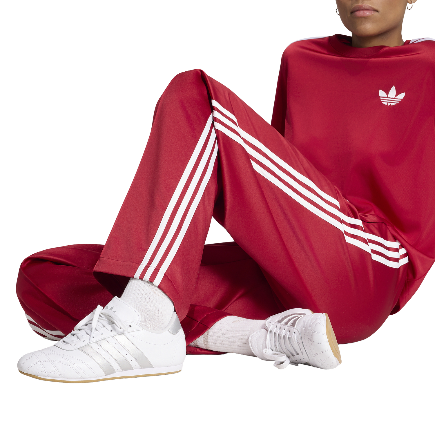 adidas Originals Superstar Satin Loose Track Pants - Women's - Team Victory Red/White