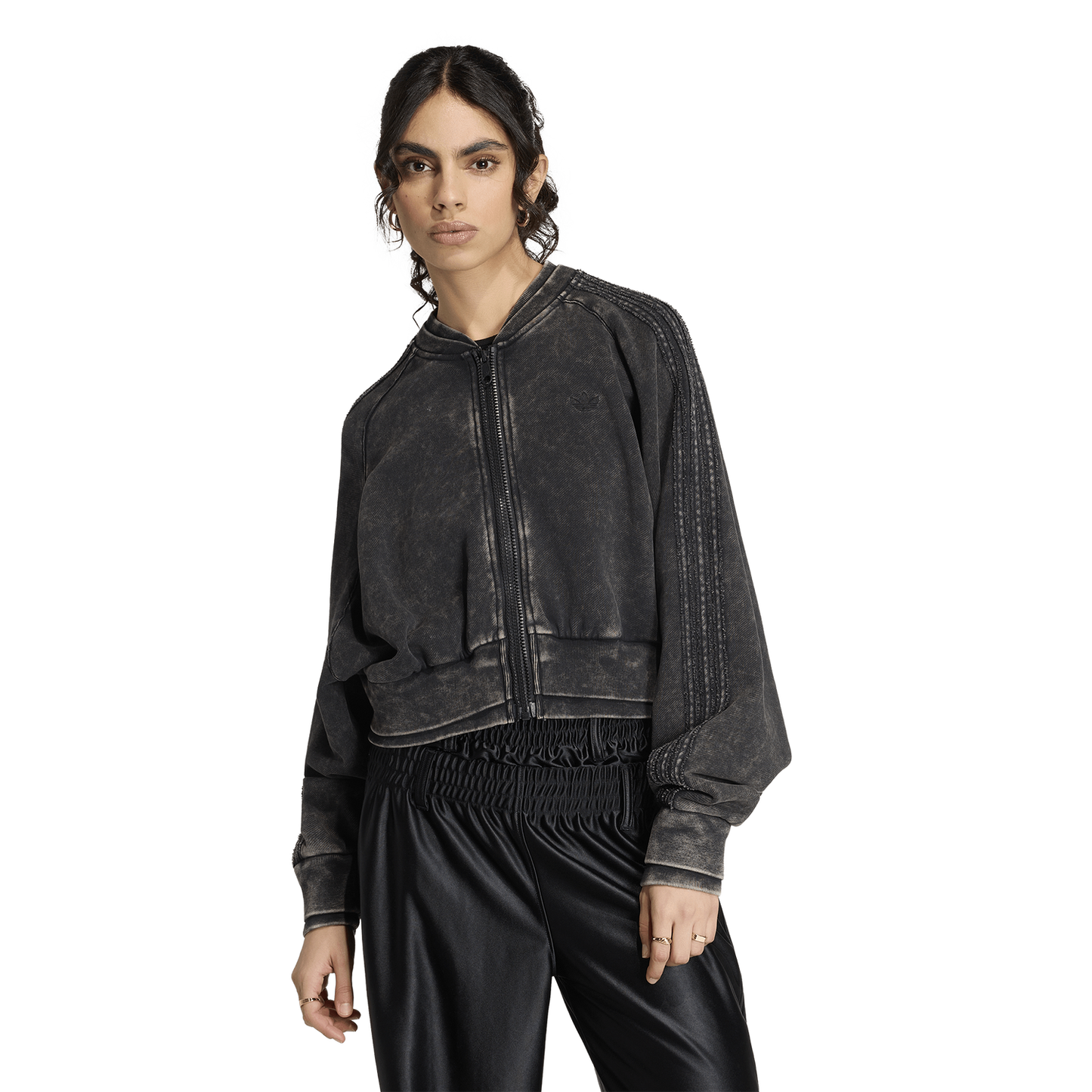 adidas Originals SST Double Layered Cropped Track Top - Women's - Black