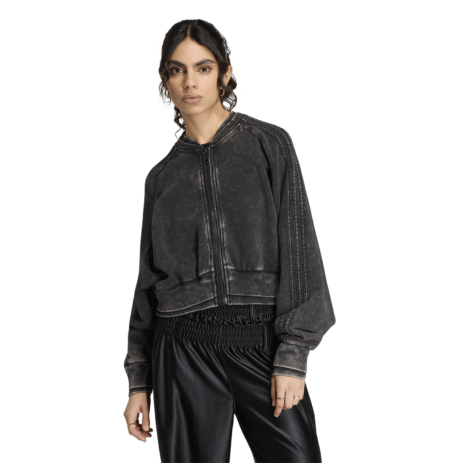 adidas Originals SST Double Layered Cropped Track Top - Women's - Black