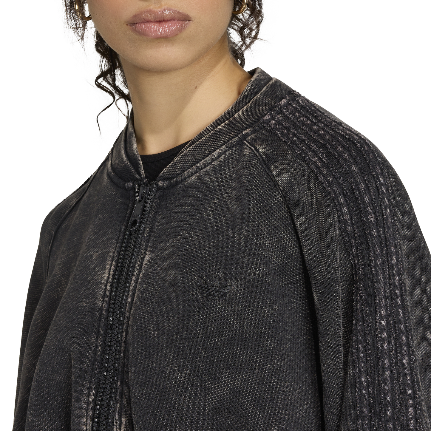 adidas Originals SST Double Layered Cropped Track Top - Women's - Black