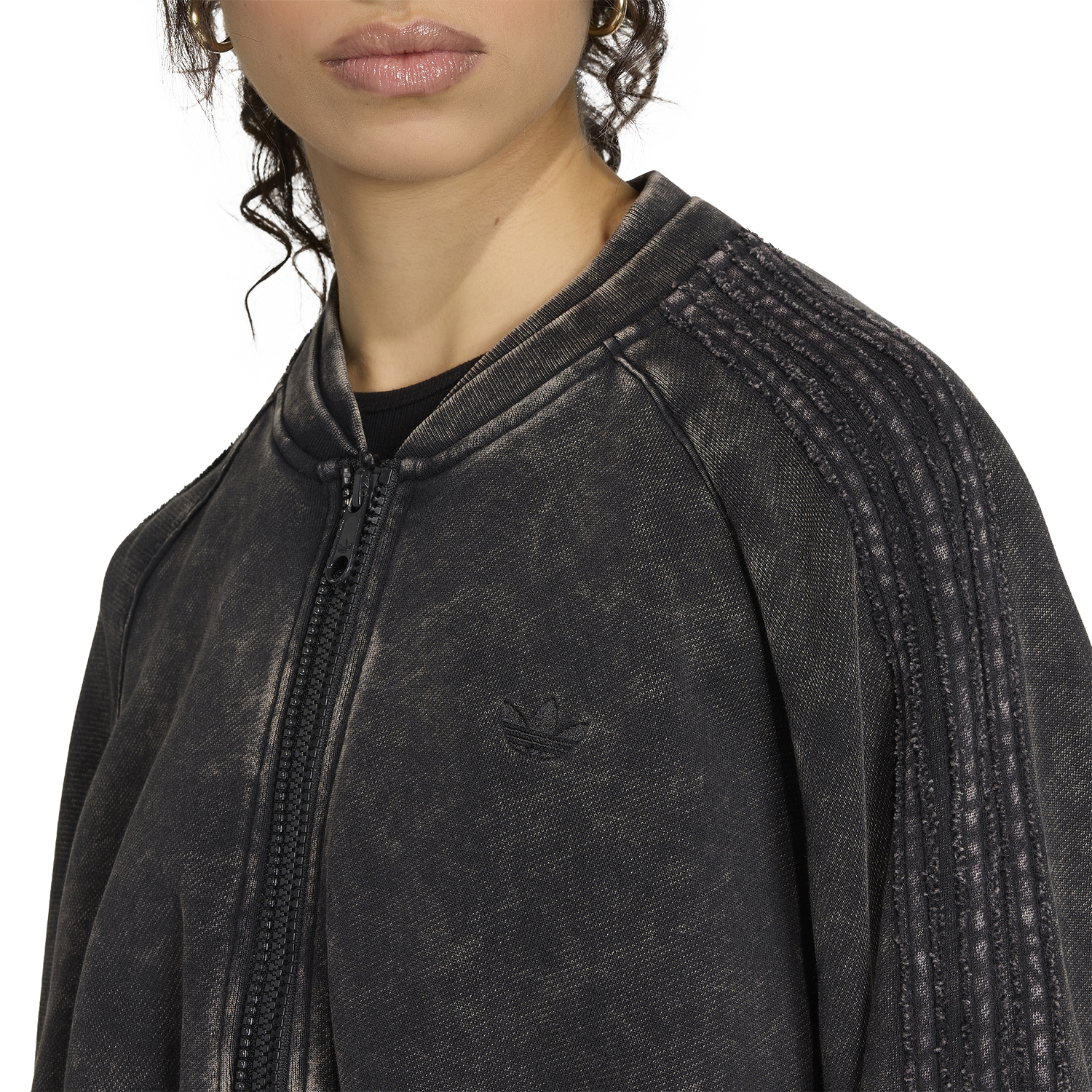 adidas Originals SST Double Layered Cropped Track Top - Women's - Black