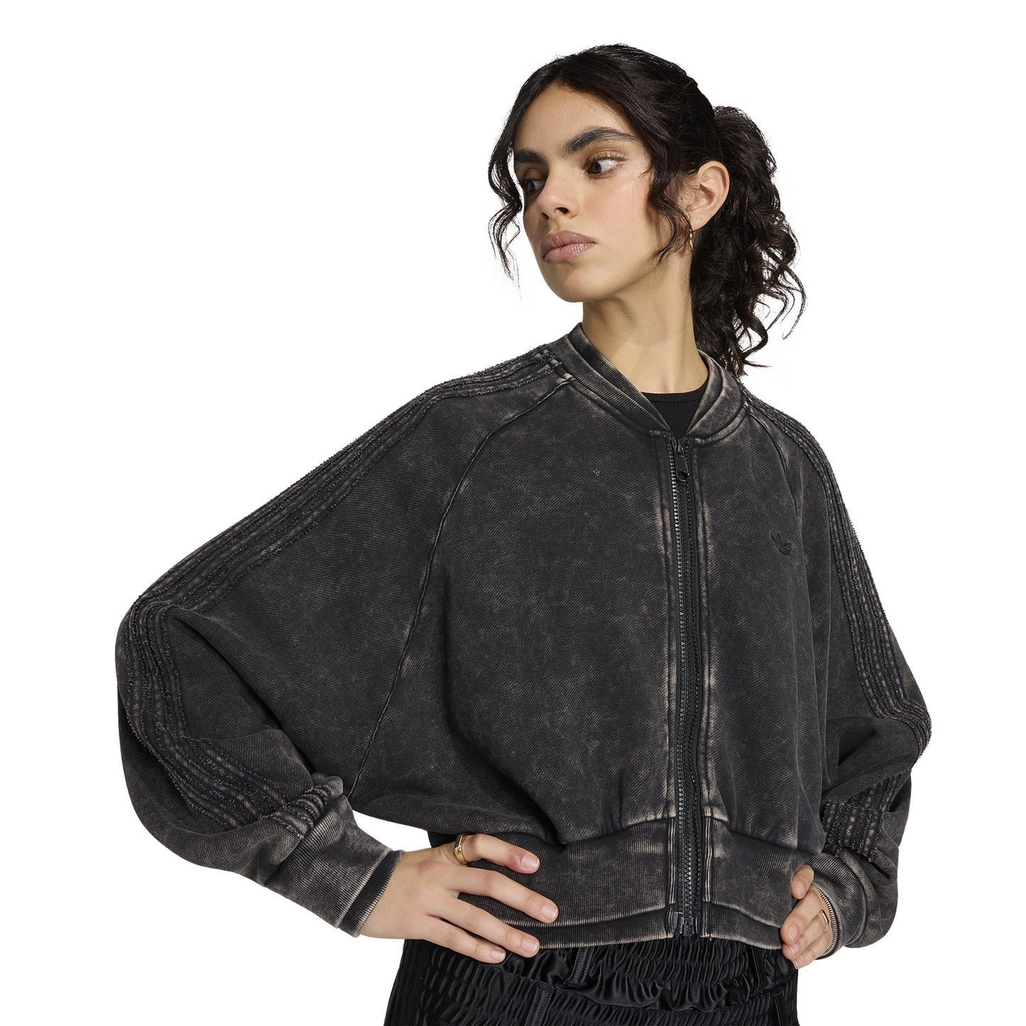 adidas Originals SST Double Layered Cropped Track Top - Women's - Black