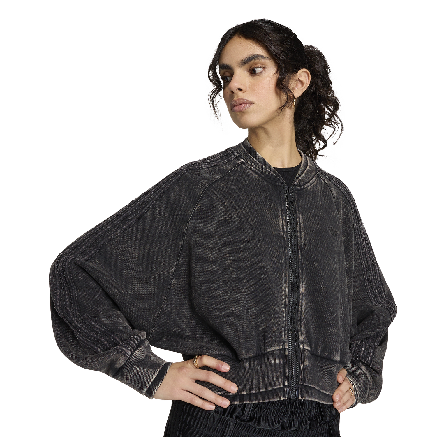 adidas Originals SST Double Layered Cropped Track Top - Women's - Black