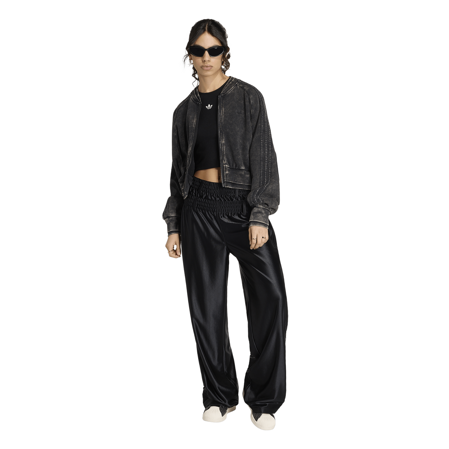 adidas Originals SST Double Layered Cropped Track Top - Women's - Black