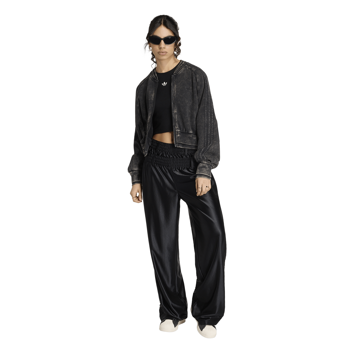 adidas Originals SST Double Layered Cropped Track Top - Women's - Black