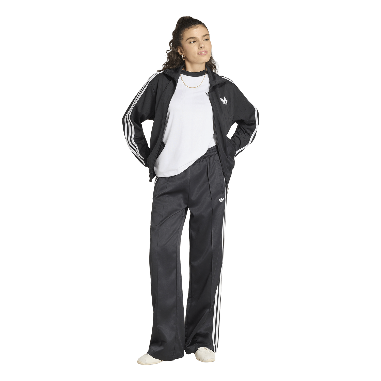 adidas Originals Superstar Satin Loose Track Pants - Women's - Black/White