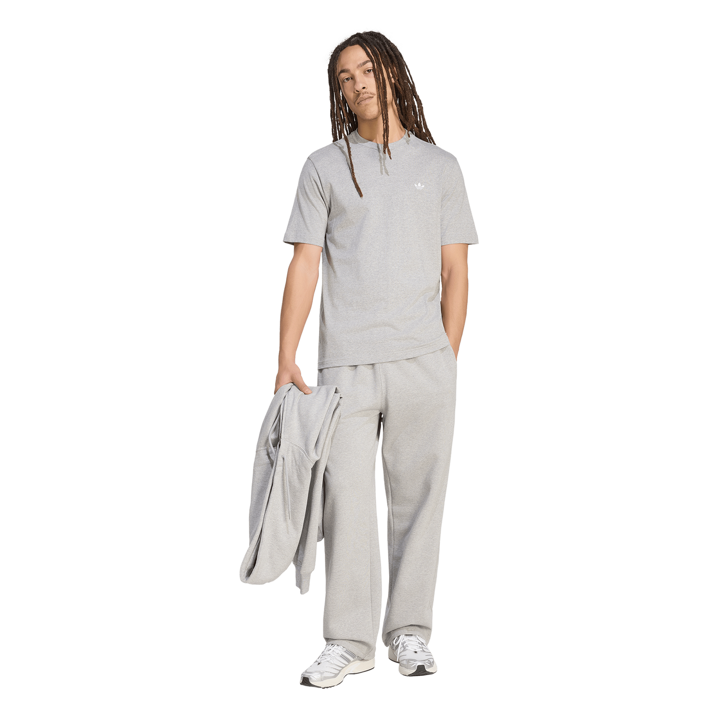 adidas Originals Trefoil Essentials Open Hem Pants - Men's - Medium Grey Heather