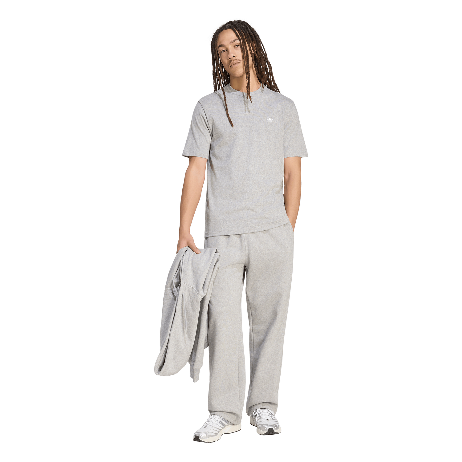 adidas Originals Trefoil Essentials Open Hem Pants - Men's - Medium Grey Heather
