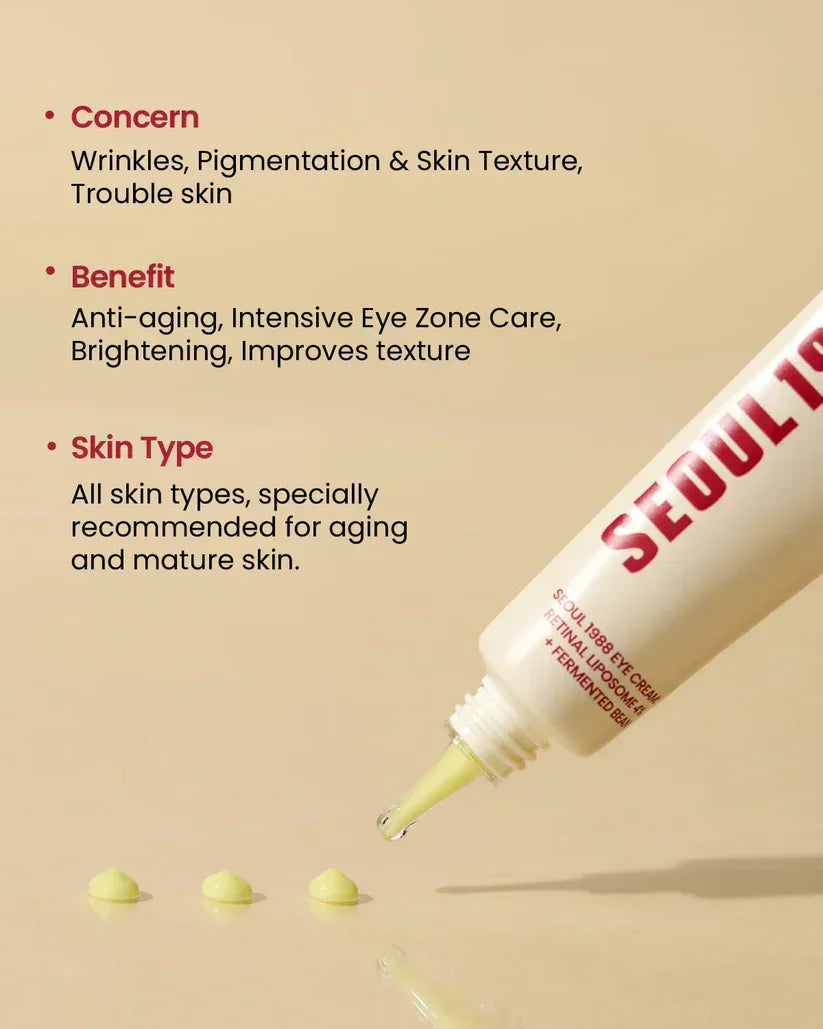 Creme para os olhos K SECRET SEOUL 1988: Lipossoma Retinal 4% + Feijão Fermentado - imagem 2