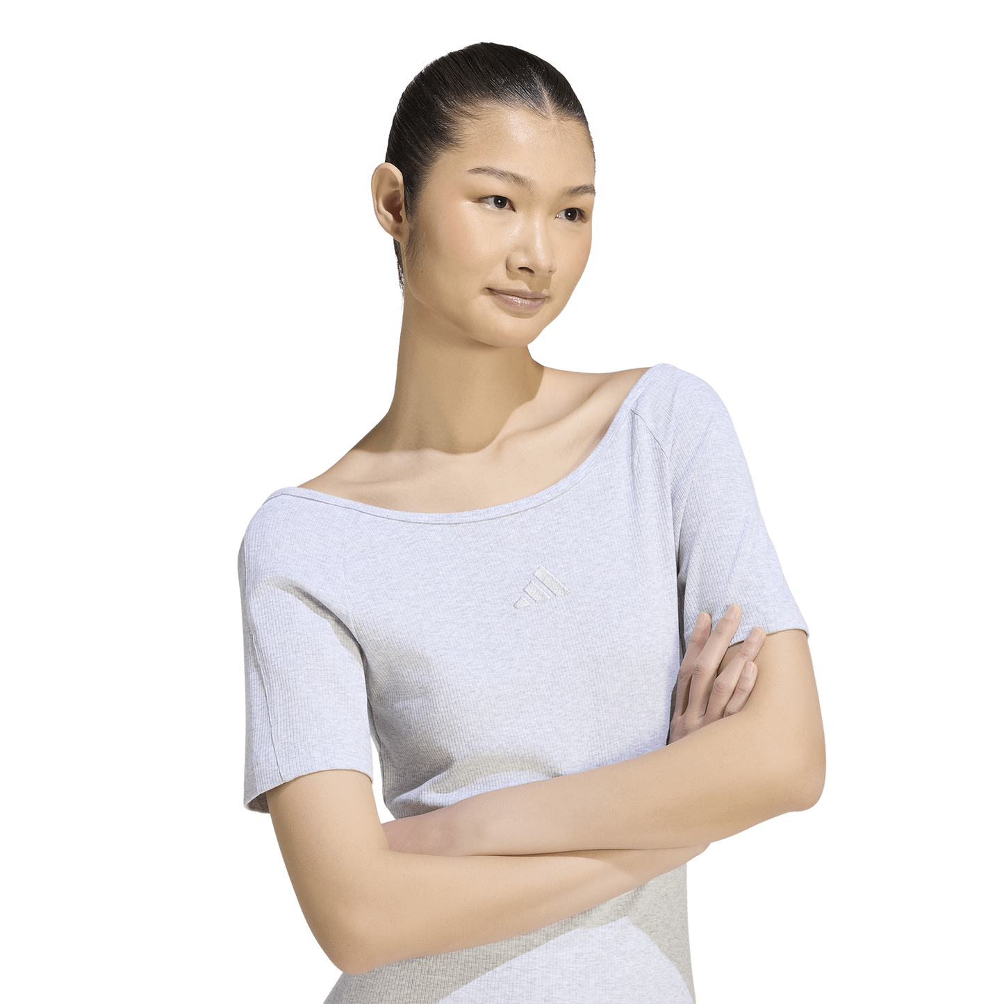 adidas Kit Small Logo Rib Dress - Women's - Light Grey Heather