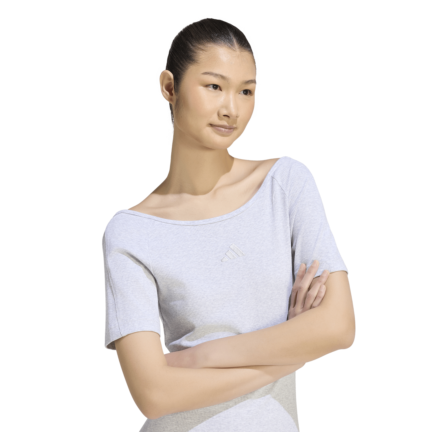 adidas Kit Small Logo Rib Dress - Women's - Light Grey Heather