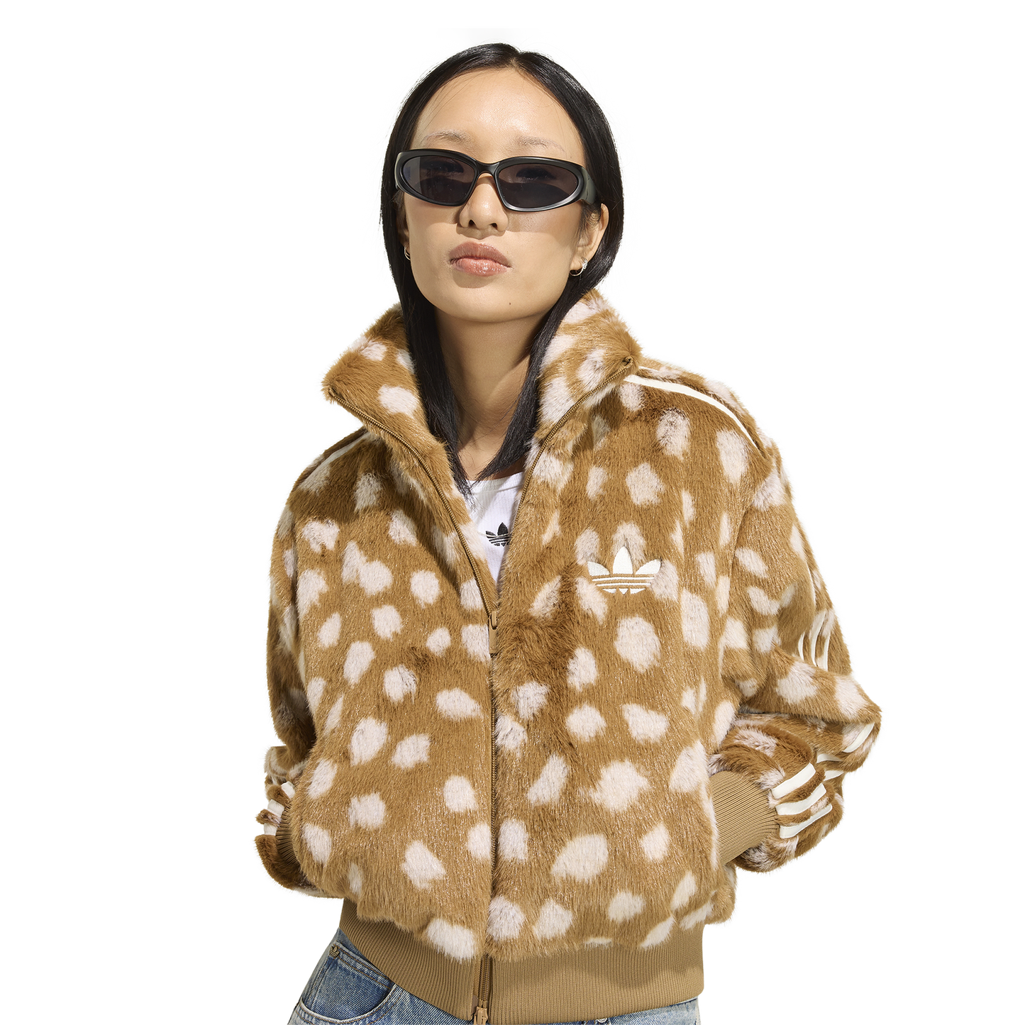 adidas Originals Firebird Animal Print Jacket - Women's - Brown Desert