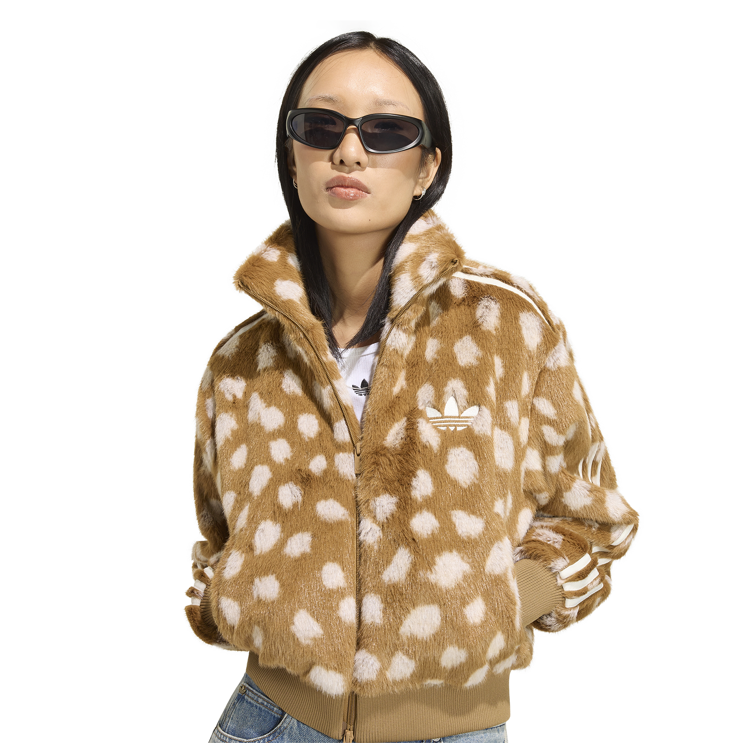 adidas Originals Firebird Animal Print Jacket - Women's - Brown Desert