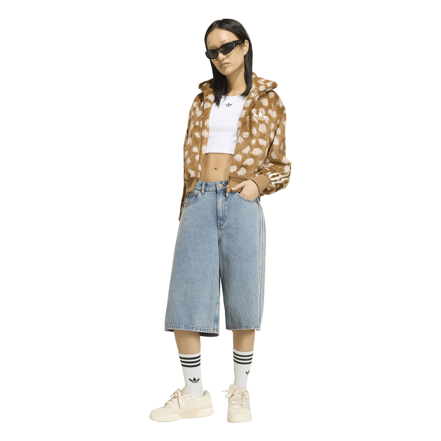 adidas Originals Firebird Animal Print Jacket - Women's - Brown Desert