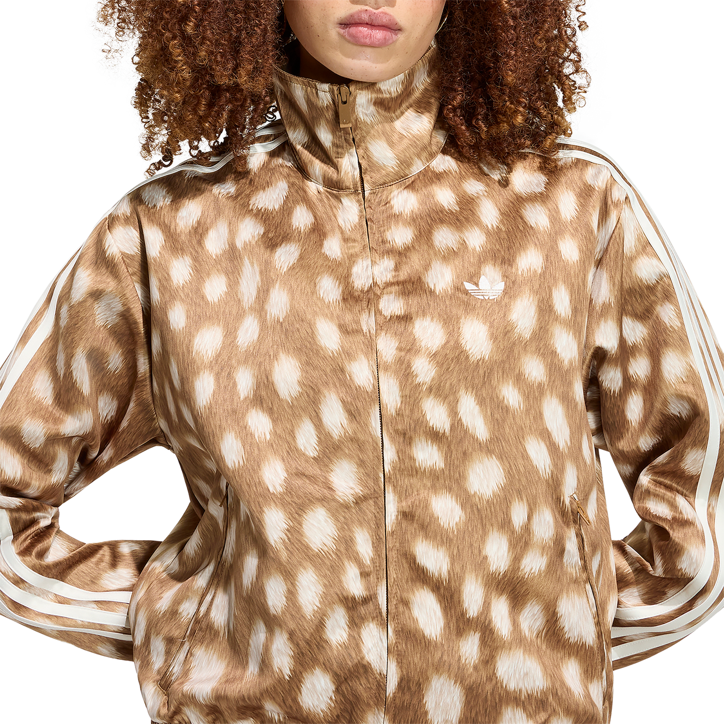 adidas Originals Firebird Animal Print Track Top - Women's - Brown Desert