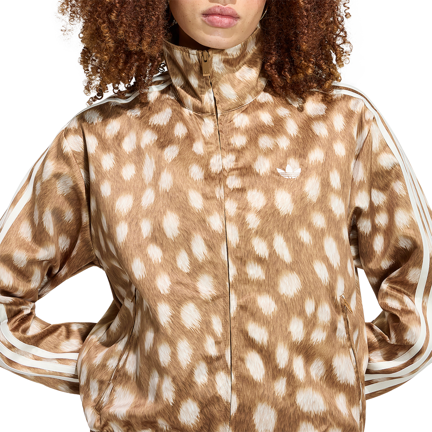 adidas Originals Firebird Animal Print Track Top - Women's - Brown Desert