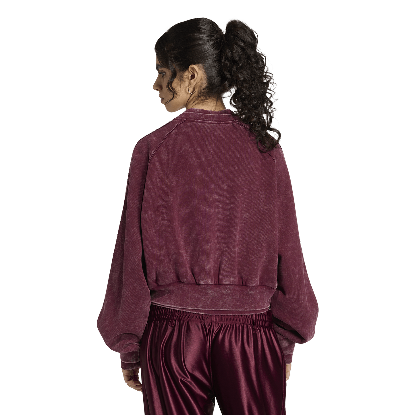 adidas Originals SST Double Layered Cropped Track Top - Women's - Maroon