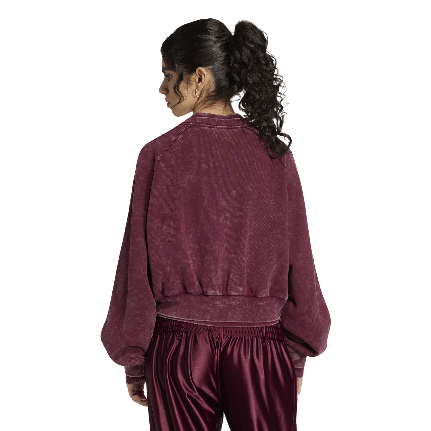 adidas Originals SST Double Layered Cropped Track Top - Women's - Maroon