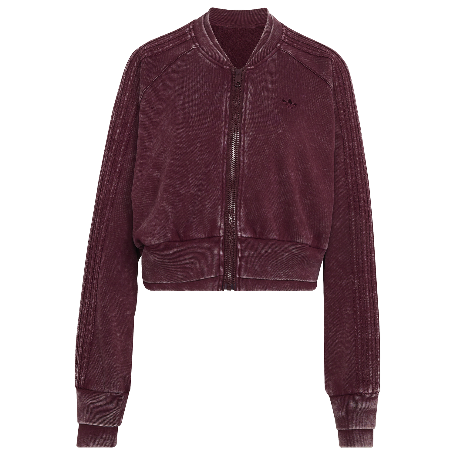 adidas Originals SST Double Layered Cropped Track Top - Women's - Maroon