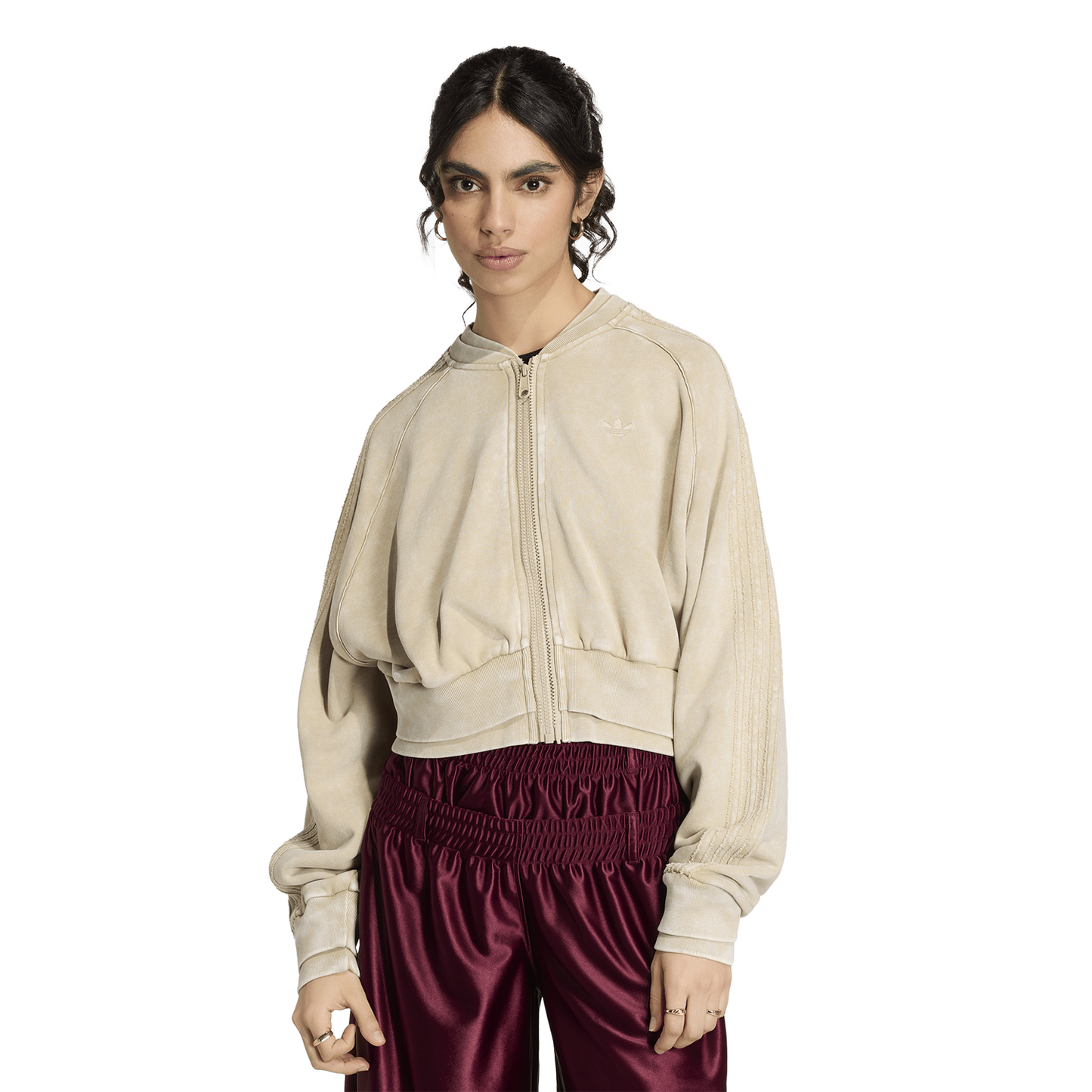 adidas Originals SST Double Layered Cropped Track Top - Women's - Khaki