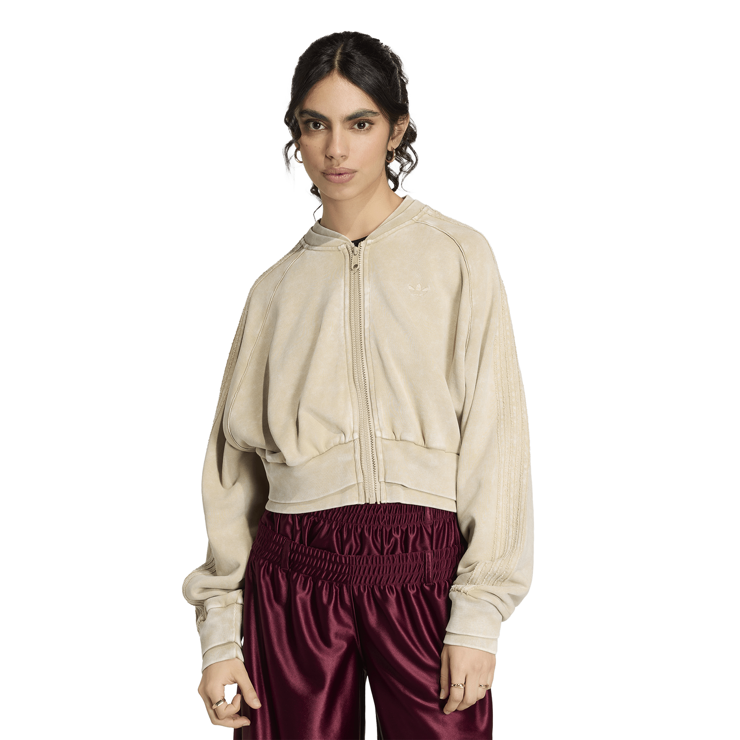 adidas Originals SST Double Layered Cropped Track Top - Women's - Khaki