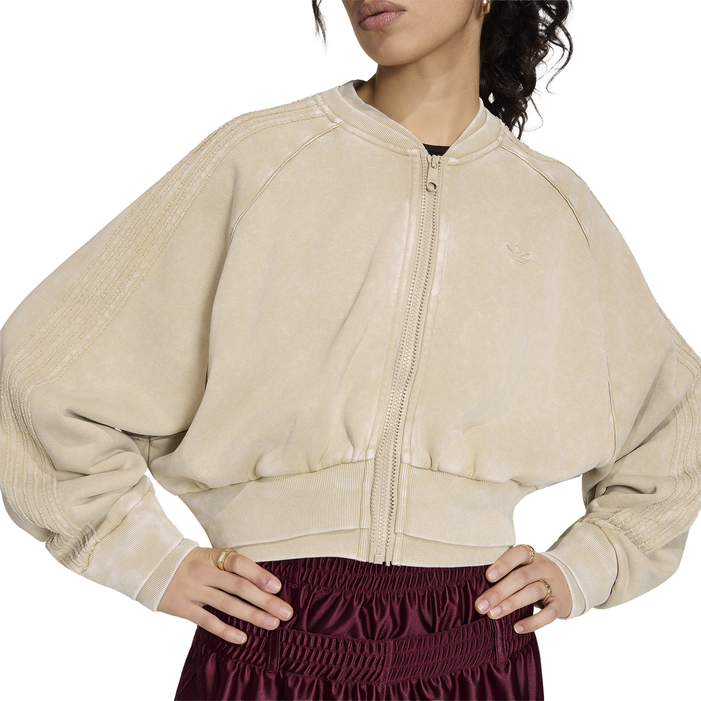 adidas Originals SST Double Layered Cropped Track Top - Women's - Khaki