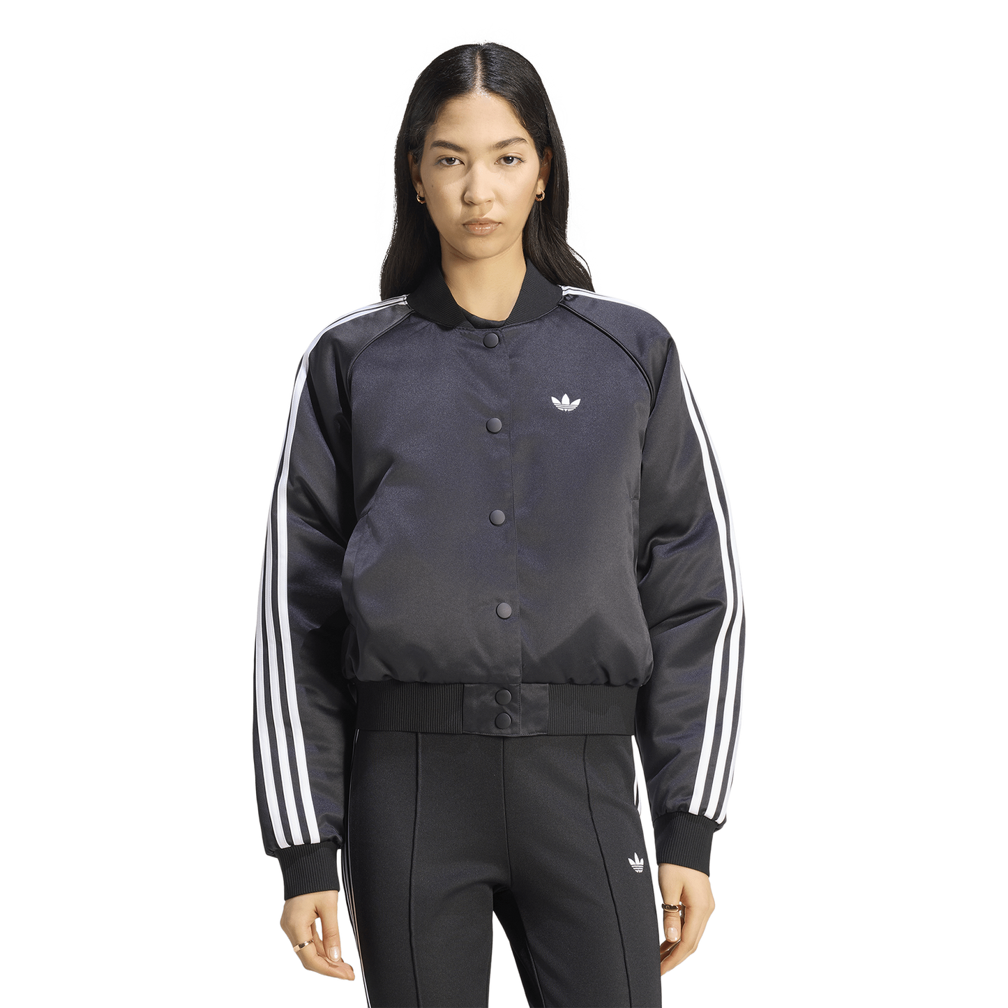 adidas Originals Superstar Satin Bomber Jacket - Women's - White/Black/Grey