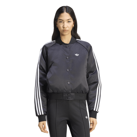 adidas Originals Superstar Satin Bomber Jacket - Women's - White/Black/Grey