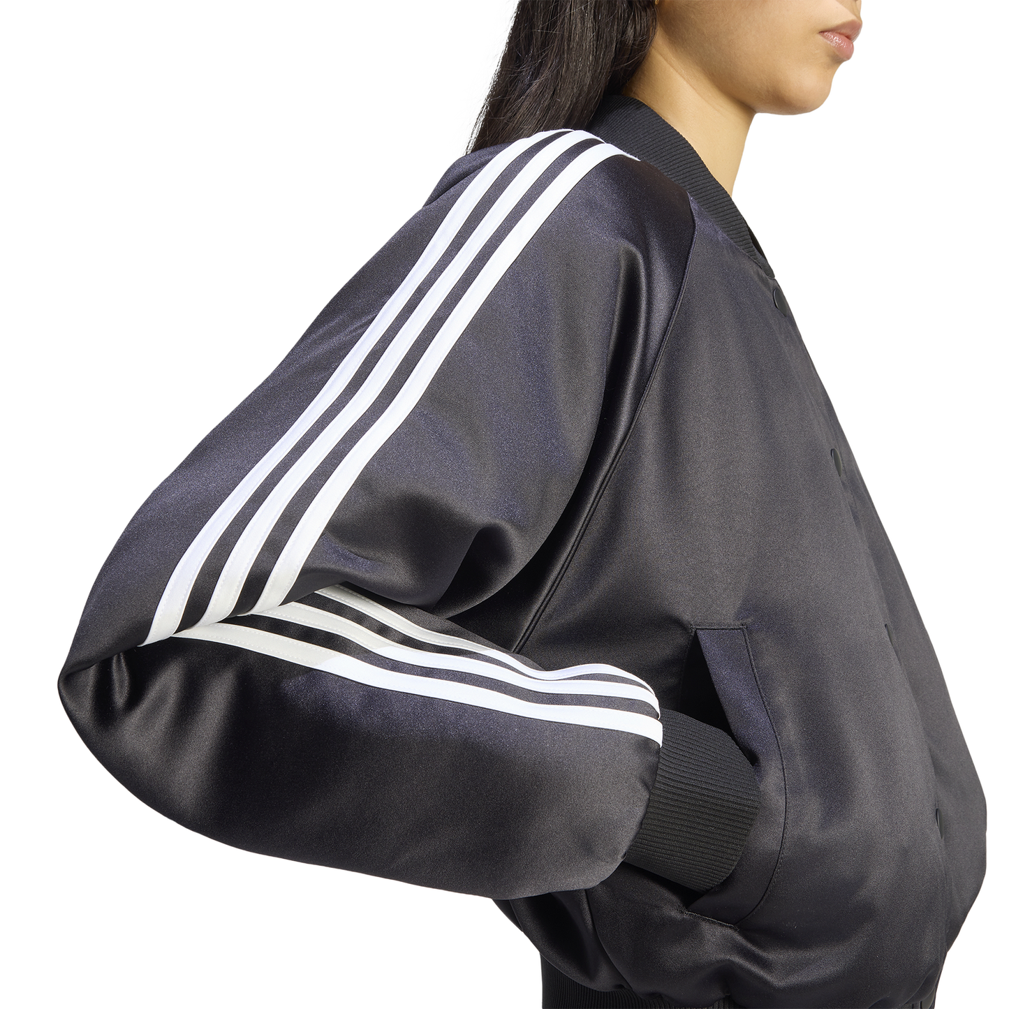 adidas Originals Superstar Satin Bomber Jacket - Women's - White/Black/Grey