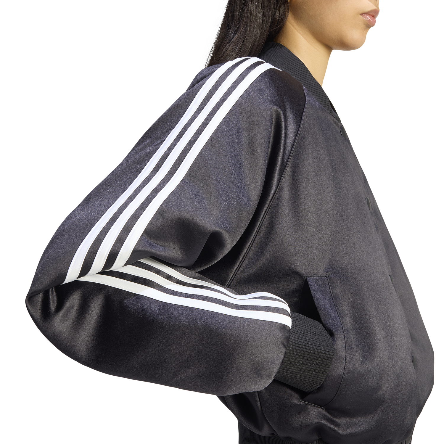 adidas Originals Superstar Satin Bomber Jacket - Women's - White/Black/Grey