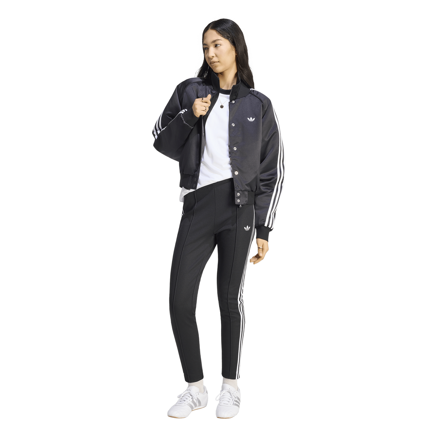 adidas Originals Superstar Satin Bomber Jacket - Women's - White/Black/Grey