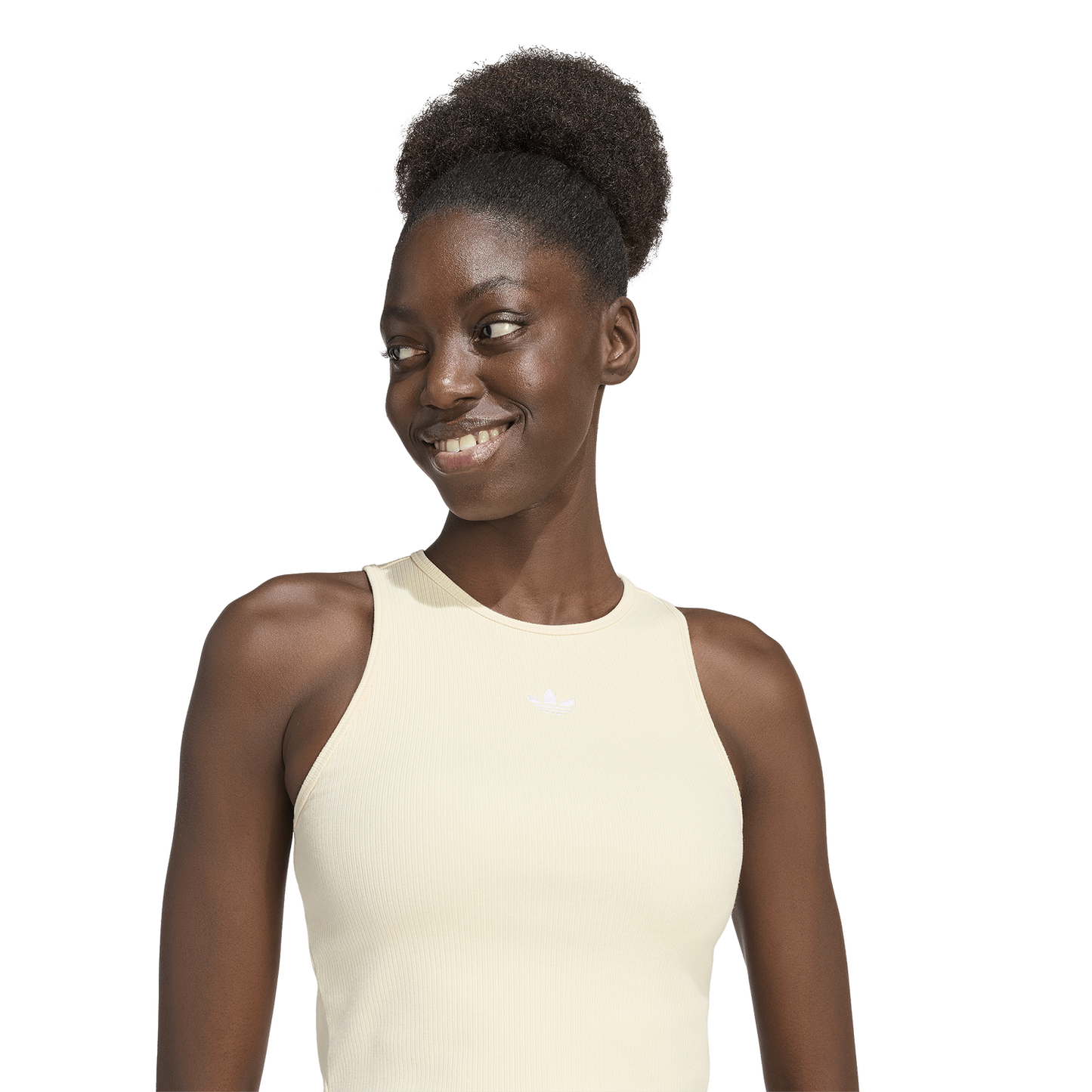 adidas Originals Trefoil Essentials Rib Tank Top - Women's - Warm Vanilla