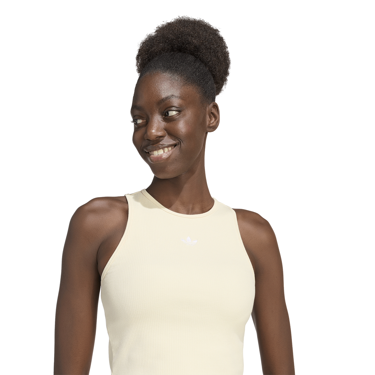 adidas Originals Trefoil Essentials Rib Tank Top - Women's - Warm Vanilla