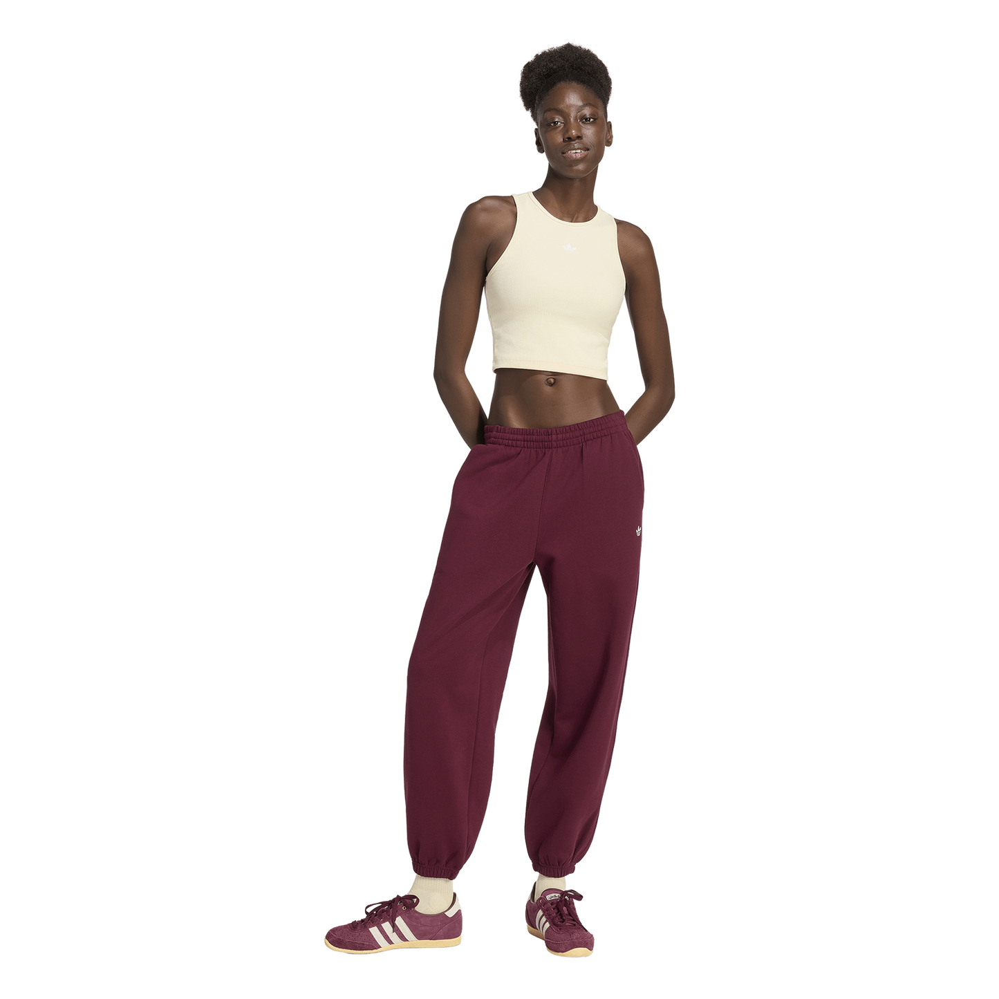 adidas Originals Trefoil Essentials Rib Tank Top - Women's - Warm Vanilla