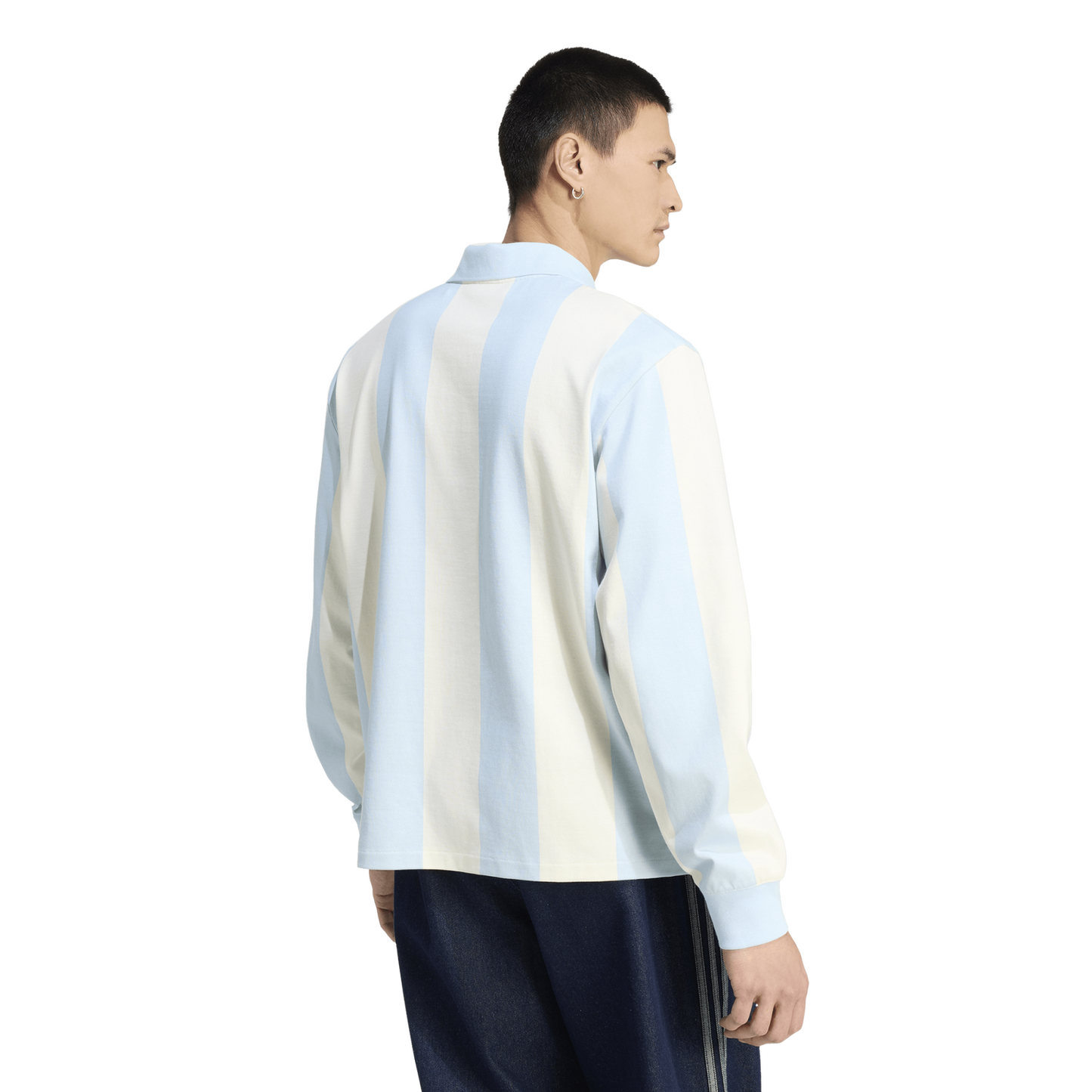 adidas Originals Long Sleeve GFX Polo - Men's - Beige/Carolina