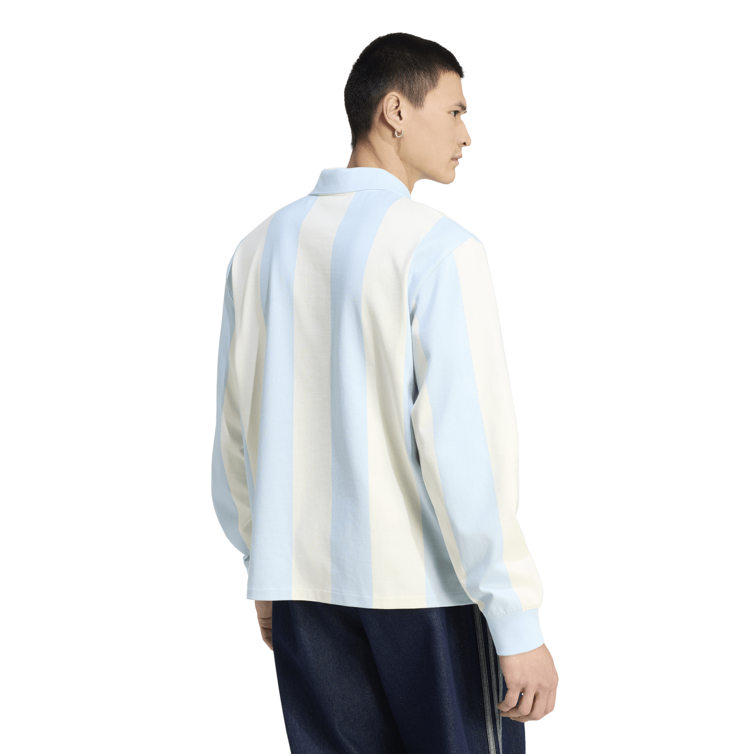 adidas Originals Long Sleeve GFX Polo - Men's - Beige/Carolina