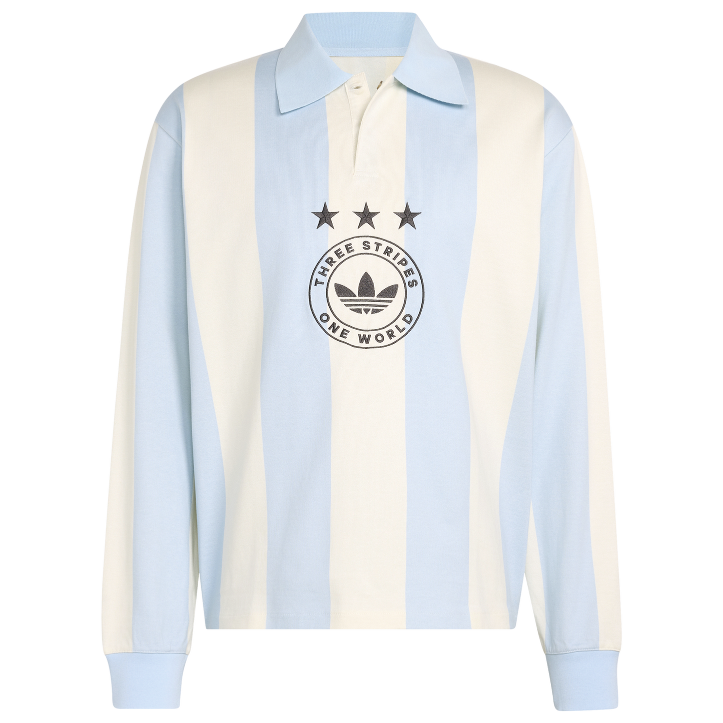 adidas Originals Long Sleeve GFX Polo - Men's - Beige/Carolina