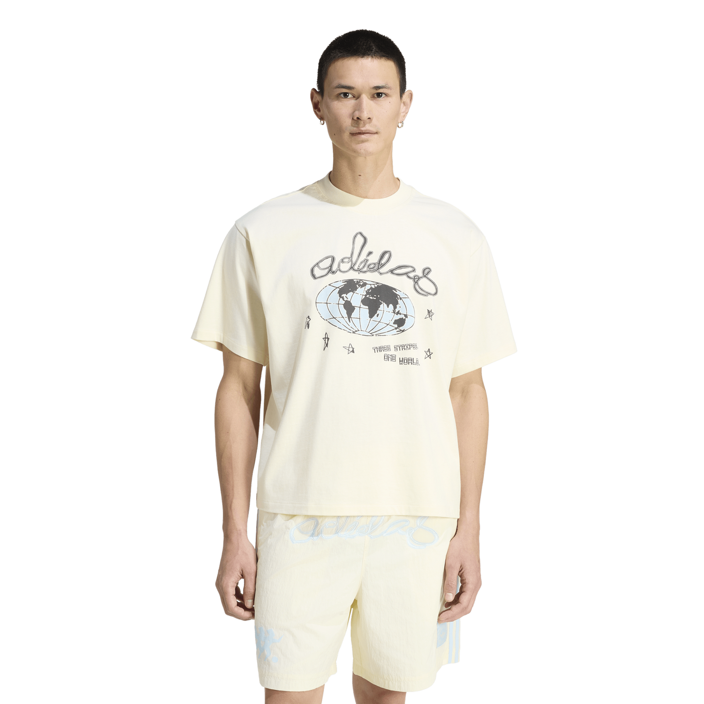 adidas Originals One World GFX T-Shirt - Men's - Beige/Carolina