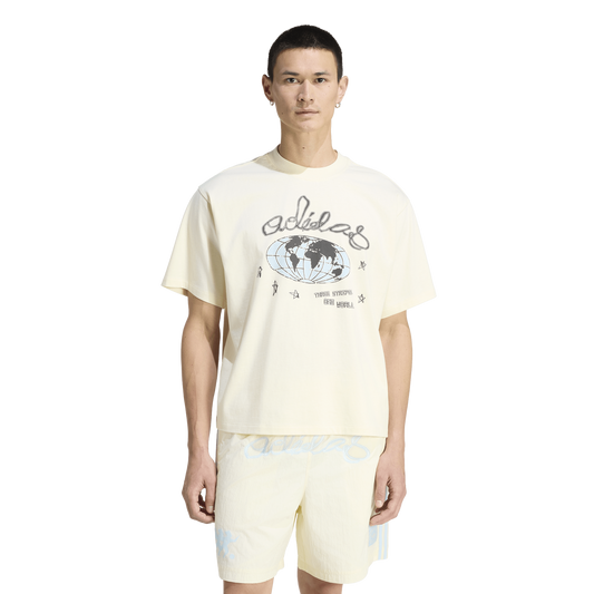 adidas Originals One World GFX T-Shirt - Men's - Beige/Carolina