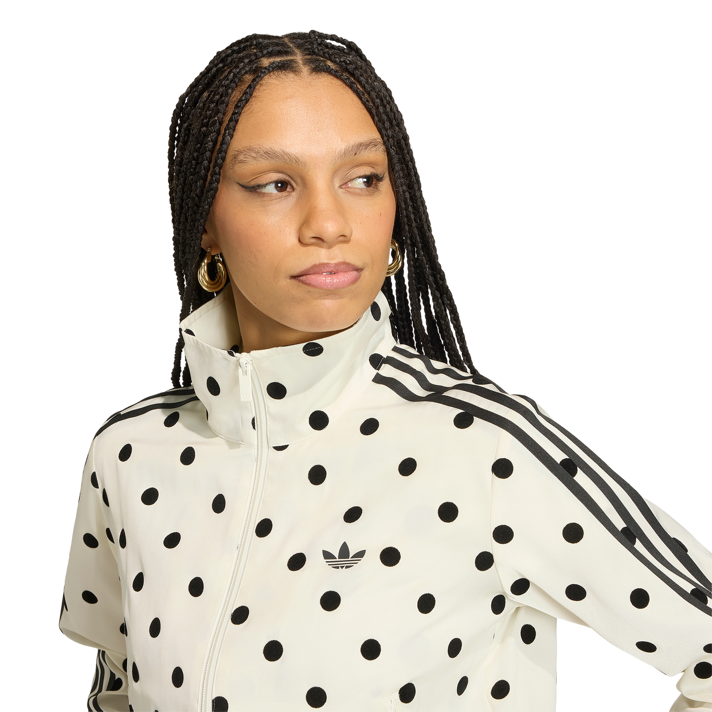 adidas Satin Polka Dots Track Top - Women's - Black/White